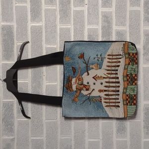 Women's Christmas Snowman Tote Bag Handbag